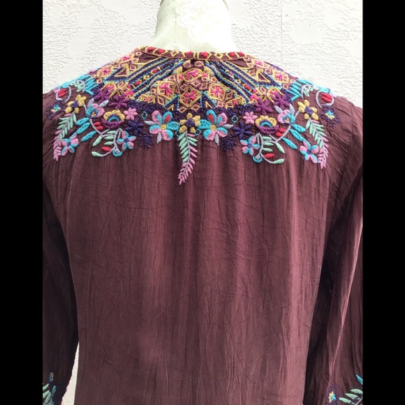 JOHNNY WAS burgundy tunic - Picture 4 of 5